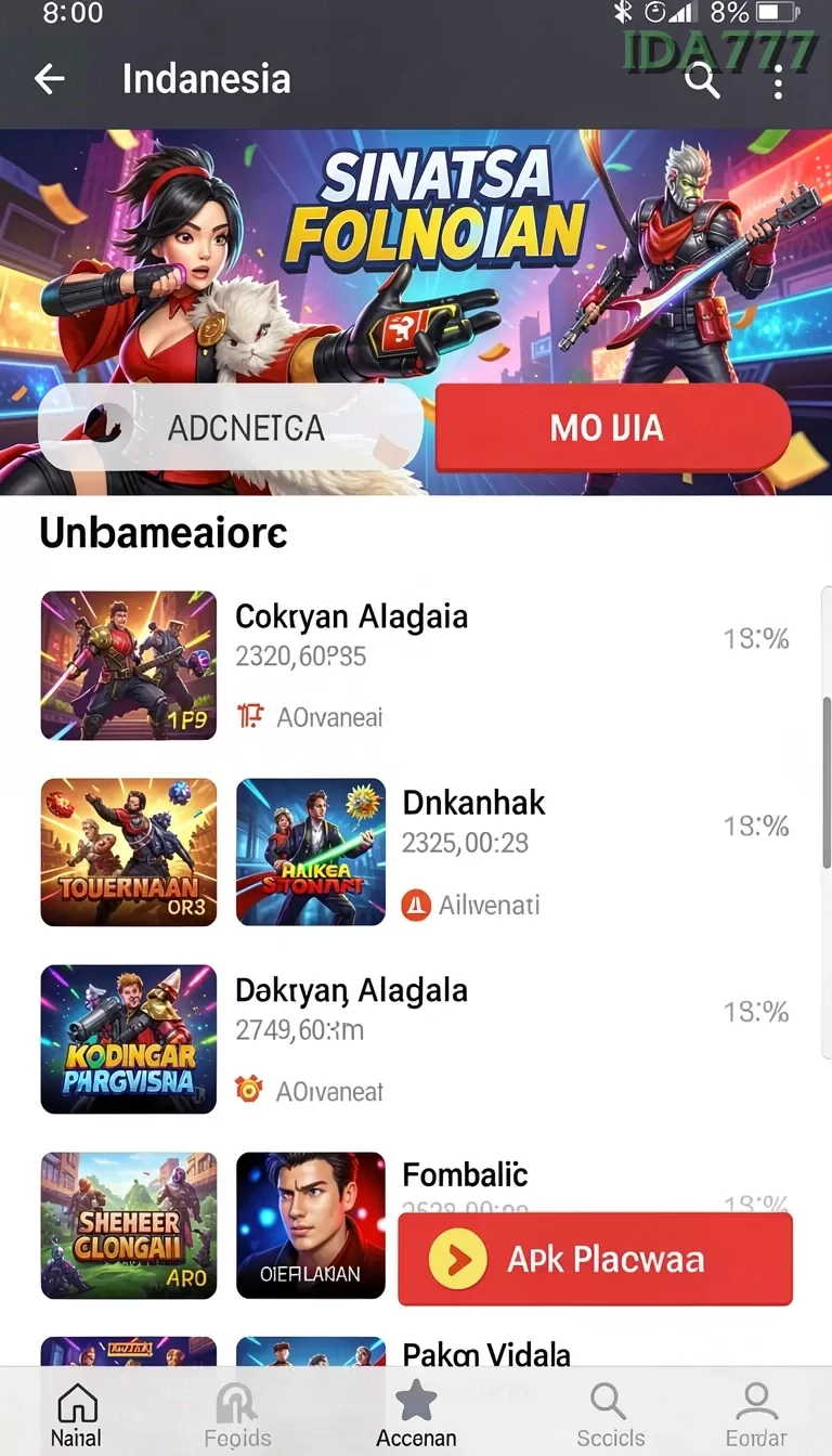 Cuplikan layar GADAITOTO — menu navigasi